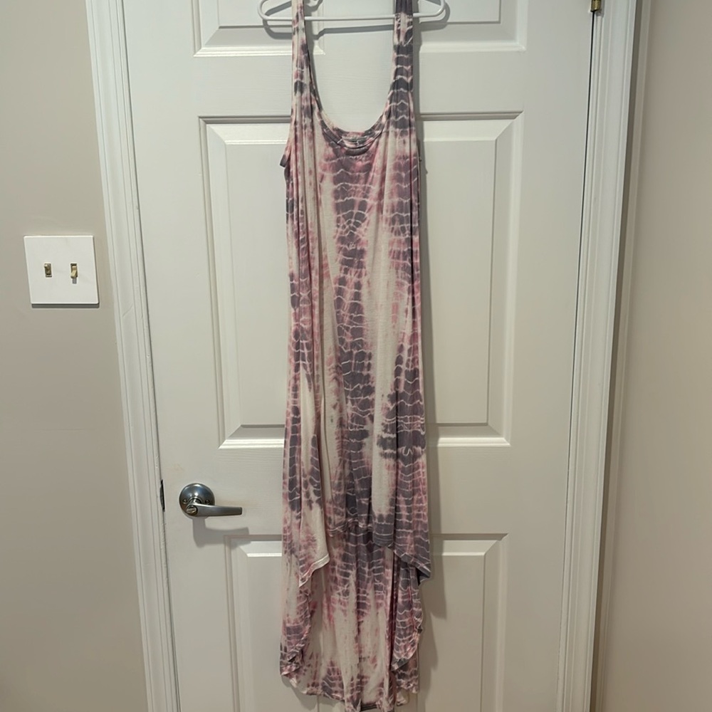 Pink and purple tie die high low dress by Hard Tail. Size medium. Very soft!